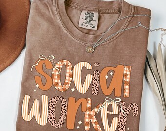 Comfort Colors®,  Fall Social Worker Shirt, School Counselor Shirt, Social Worker School Shirt, Social Worker Shirt Gift, Fall Shirt