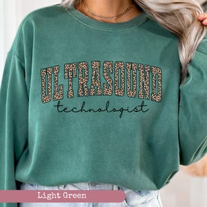 Comfort Colors® Leopard Ultrasound Tech Sweatshirt, Ultrasound Technologist Sweatshirt, Sonographer Sweatshirt, Sonography Student,