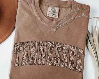 Comfort Colors® Leopard Tennessee Shirt, Tennessee Shirt, Tennessee Sports Fan Gift, University Student Gift, College Shirt, Tennessee State