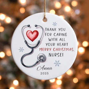 Personalized Nurse Ornament, Personalized Nurse Christmas Ornament, Nurse Ornament, Nurse Thank You Ornament, Gifts for Nurse, Nurse