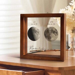 Custom Moon, Phases LED Frame Light, Birth Moon Night Light, Gifts for ...