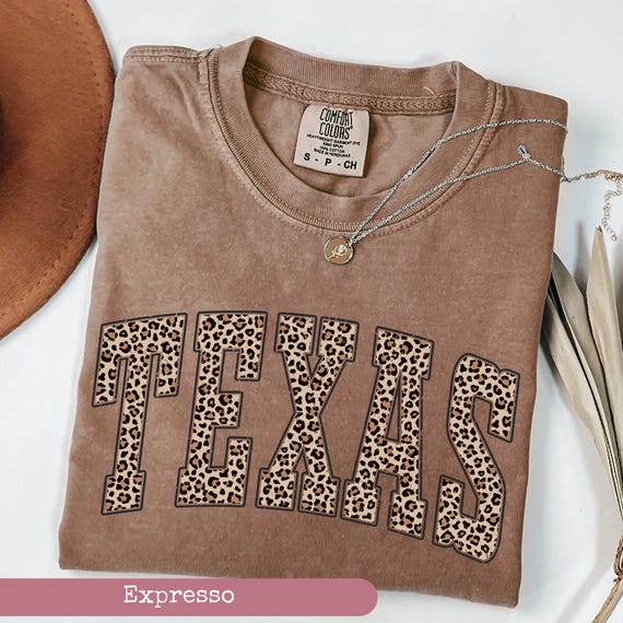 Comfort Colors® Leopard Texas Shirt, Texas Shirt, Texas Sports Fan Gift, University Student Gift, College Shirt, Texas State