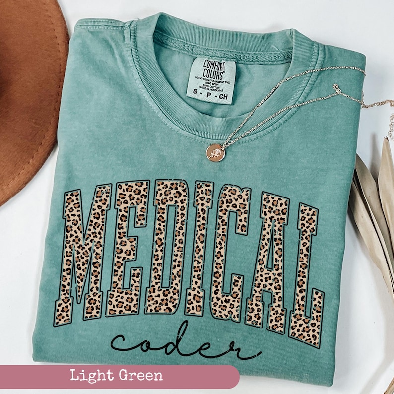 Comfort Colors®, Leopard Medical Coder Shirt, Medical Scribe Shirt, Medical Assistant Shirt, Medical Student Gift, Medical Worker Gift, image 5