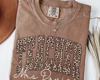 Comfort Colors® Leopard Teacher Shirt, Teacher Shirt, Teacher Life Shirt, Teacher Tee, Teacher,  School Shirt,