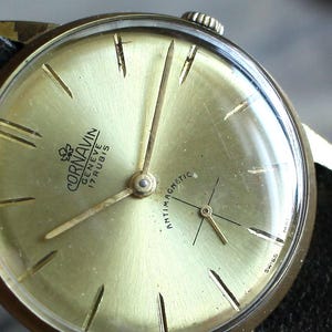 Vintage Cornavin Men’s Watch – 1950s Swiss Mechanical Hand-Wound – Classic 34mm Dress Timepiece