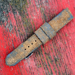 Gray dyed handmade leather watch strap,watch band,18 mm