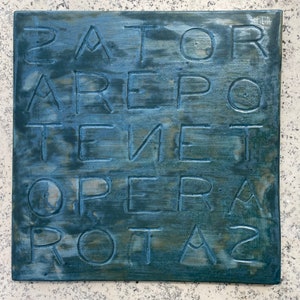 sator square - ceramic tile 23 x 23 cm