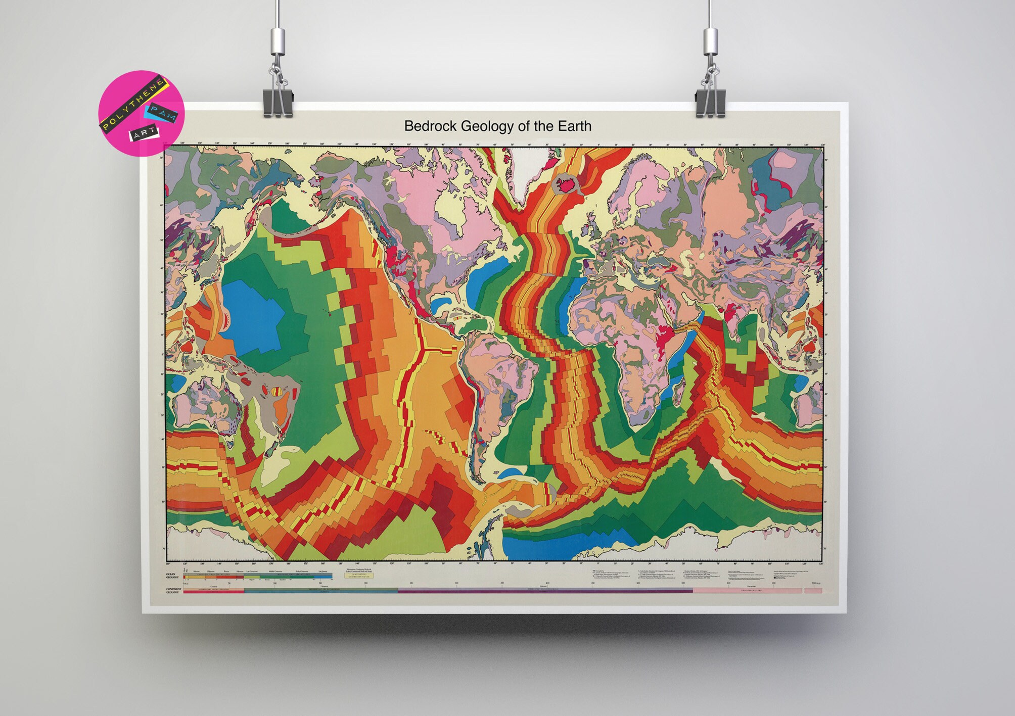 Bedrock Geology of the Earth Geology Print Geological Etsy