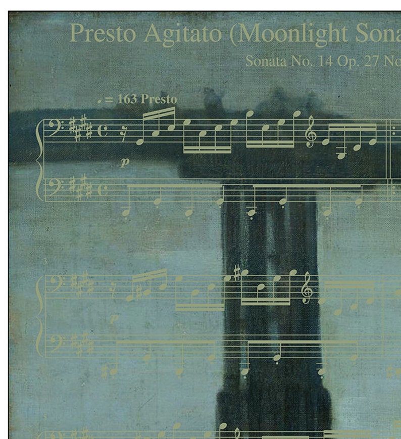 Sonata al chiaro di luna di Beethoven Poster Arte Regalo Etsy