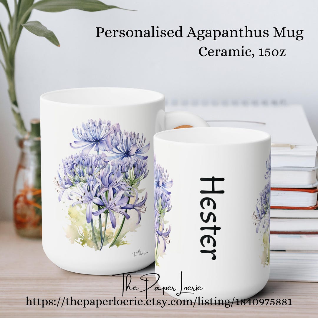 Agapanthus Custom Coffee Mug Gift for South African Plant Mom Personalised  African Lily Coffee Lover Gift for Her Purple Floral Mug - Etsy New Zealand
