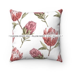 South African Protea Cushion COVER  Square Pillow Case Farmhouse Boho Home Decor Tropical Floral Throw Pillow Cover Mothers Day Gift for Her