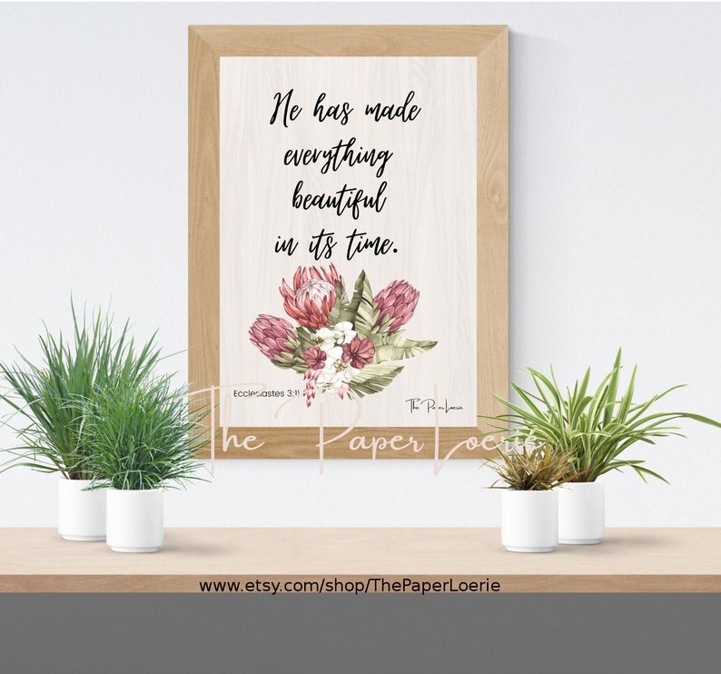 South AFRICA PROTEA Wall Decor With Christian SCRIPTURE Etsy