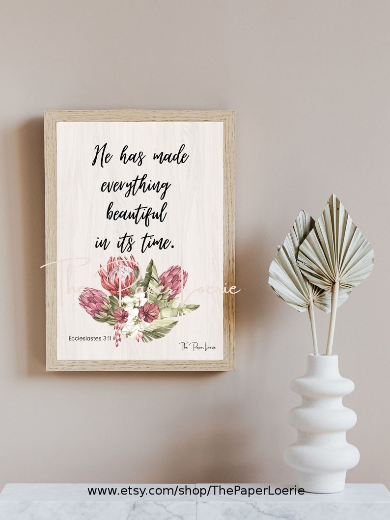 South AFRICA PROTEA Wall Decor With Christian SCRIPTURE Etsy