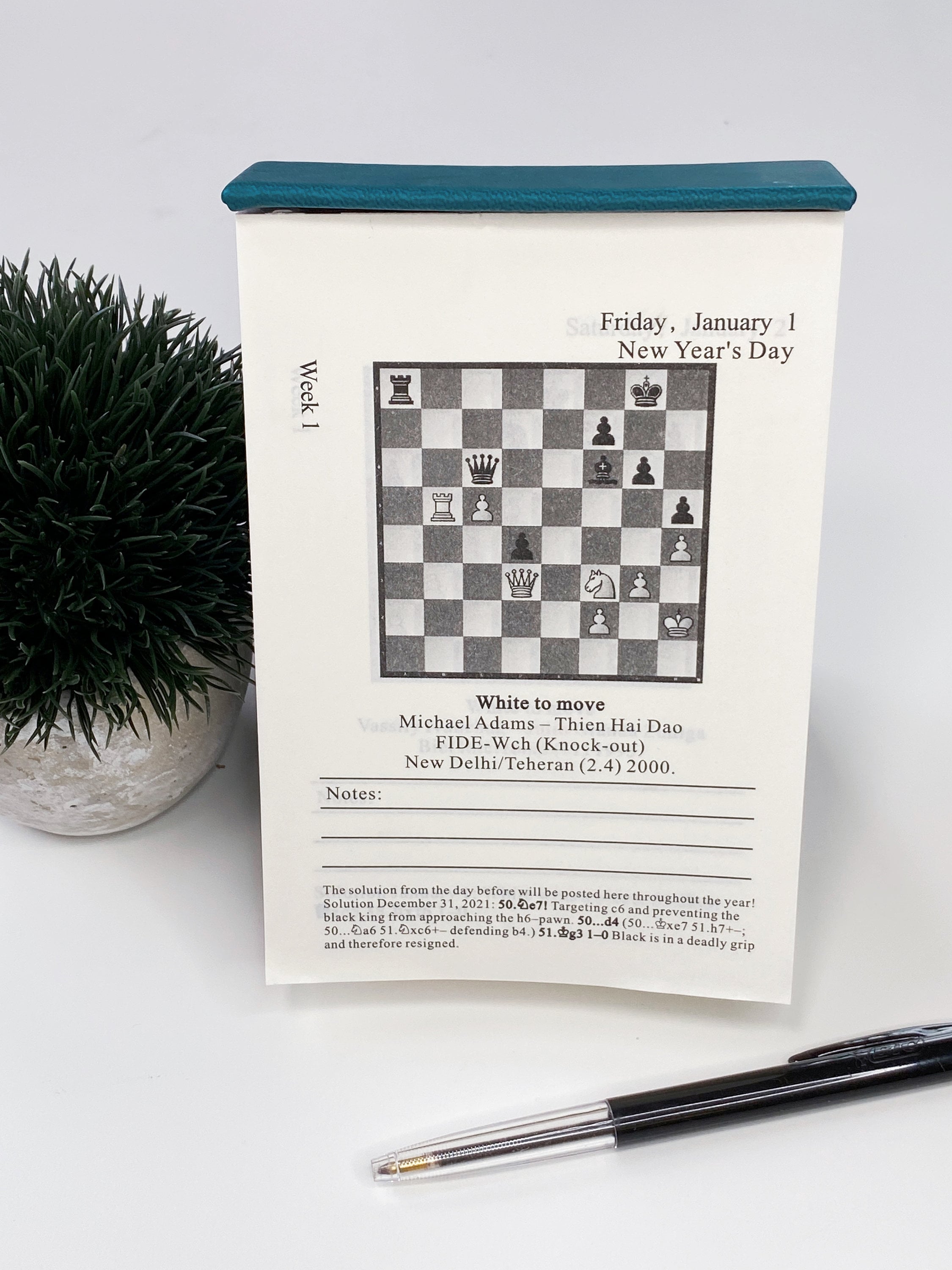 2021 Chess Calendar with Daily Puzzles Designed by IM Silas Etsy