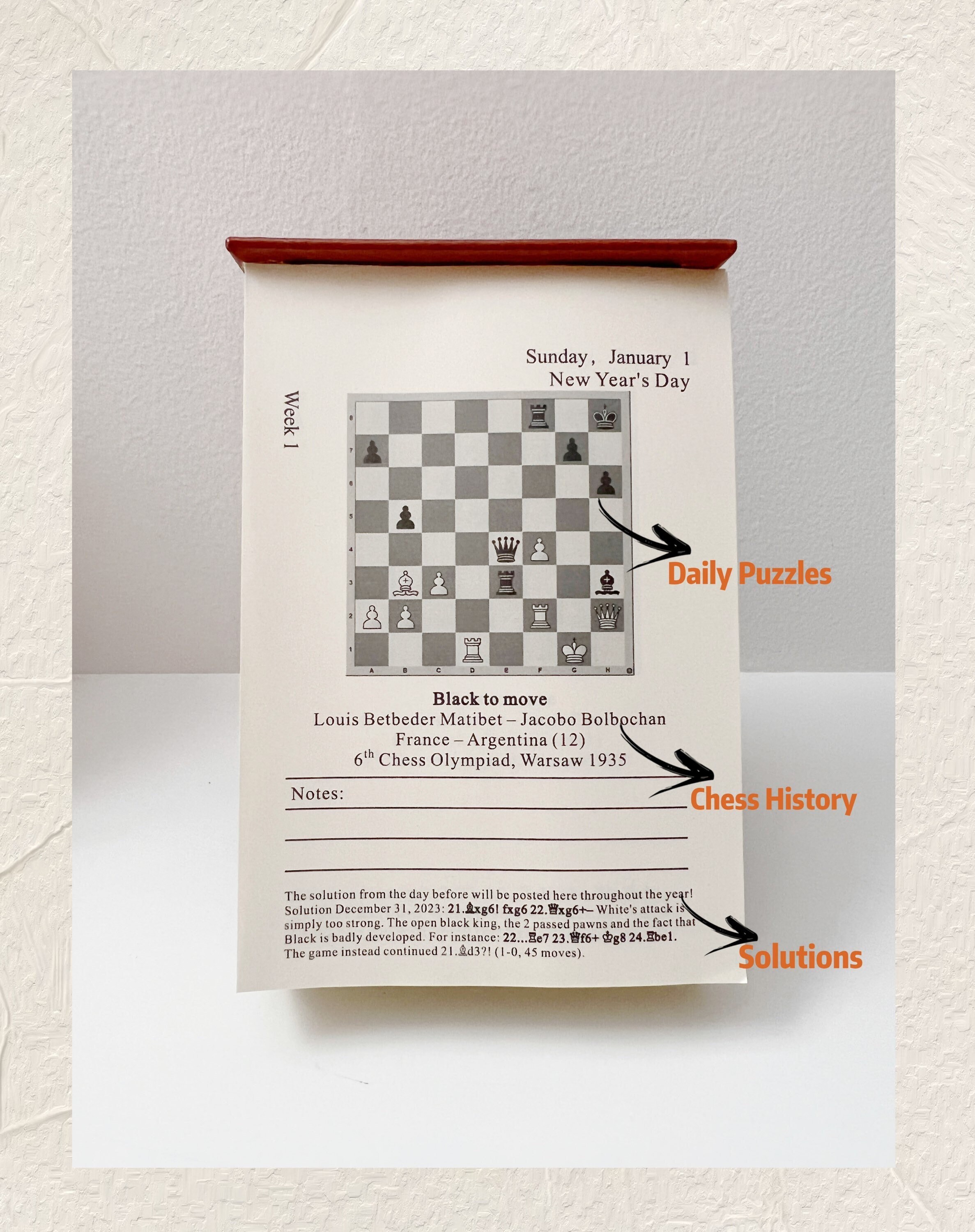 Chess 2023 Day-to-Day Calendar : A Year of Chess Puzzles (Calendar) 