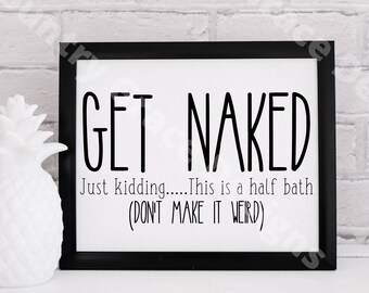 Get Naked SVG, PNG - Half Bath Sign SVG