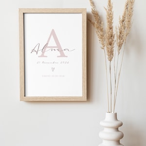 Birth poster / First name poster / Personalized gift / Pregnancy / Baby room / Baby decoration / Children&#39;s room / Birth gift