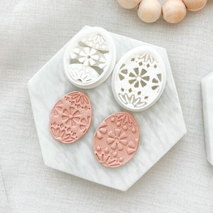 Polymer clay  Easter egg cutters set Embossed cutter Cutter for polymer clay earrings Embossing cutter Shape cutter