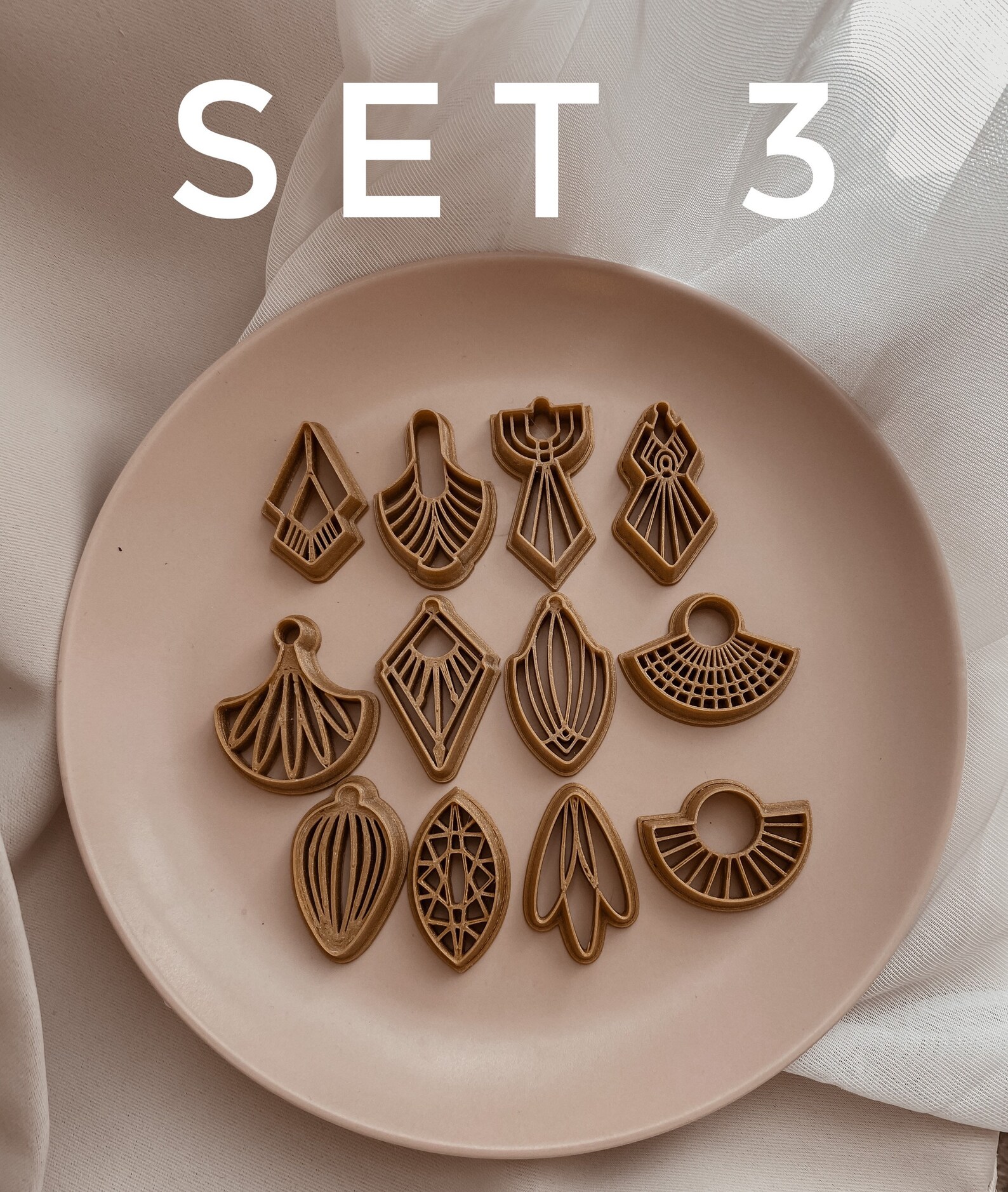 Polymer clay cutters set Embossing cutters Art deco Etsy