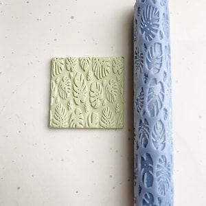 Polymer clay cutter cutter Polymer clay texture roller • Clay tool • Monstera leaf texture