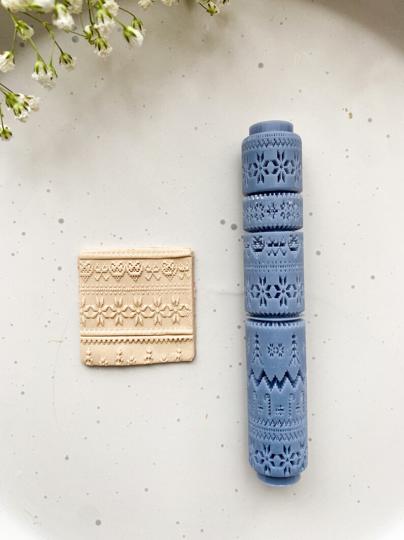 Polymer Clay Texture Roller Set of 8 Rollers Christmas Etsy