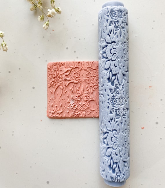 Polymer Clay Texture Roller Floral Texture Clay Tool Etsy