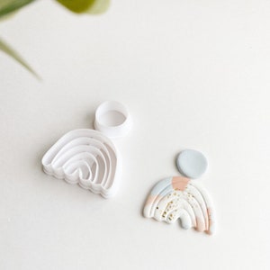 Polymer clay cutter cutter Polymer clay cutter • Clay tool • Clay mould • Cutter for clay  earrings • Scalloped rainbow