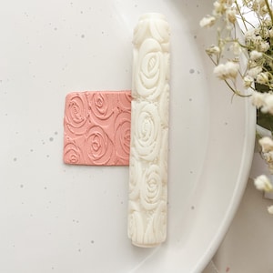 Polymer clay cutter cutter Polymer clay texture • Roses texture • Texture roller • Valentine's Day roses texture