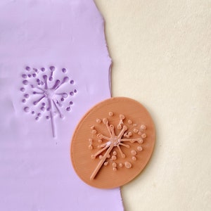 Dandelion stamp • Flower stamp • Botanical stamps • Embossing stamps • Polymer clay stamps • Jewellery making • Earrings making