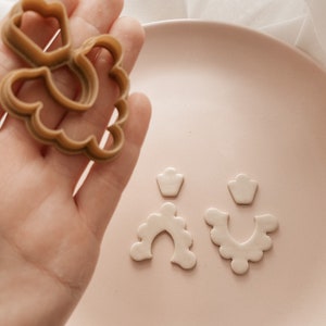 Polymer clay cutter • Flower cutter • Scallop cutter • Double cutter • Clay mold • Clay tools • Cookie cutter • Earrings cutter •