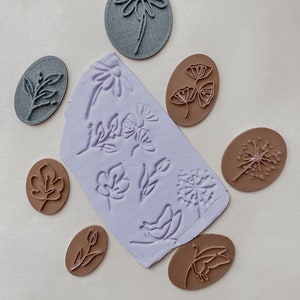 Polymer clay cutter cutter Tulip Flower Embossing stamp Botanical stamps Clay tool image 2