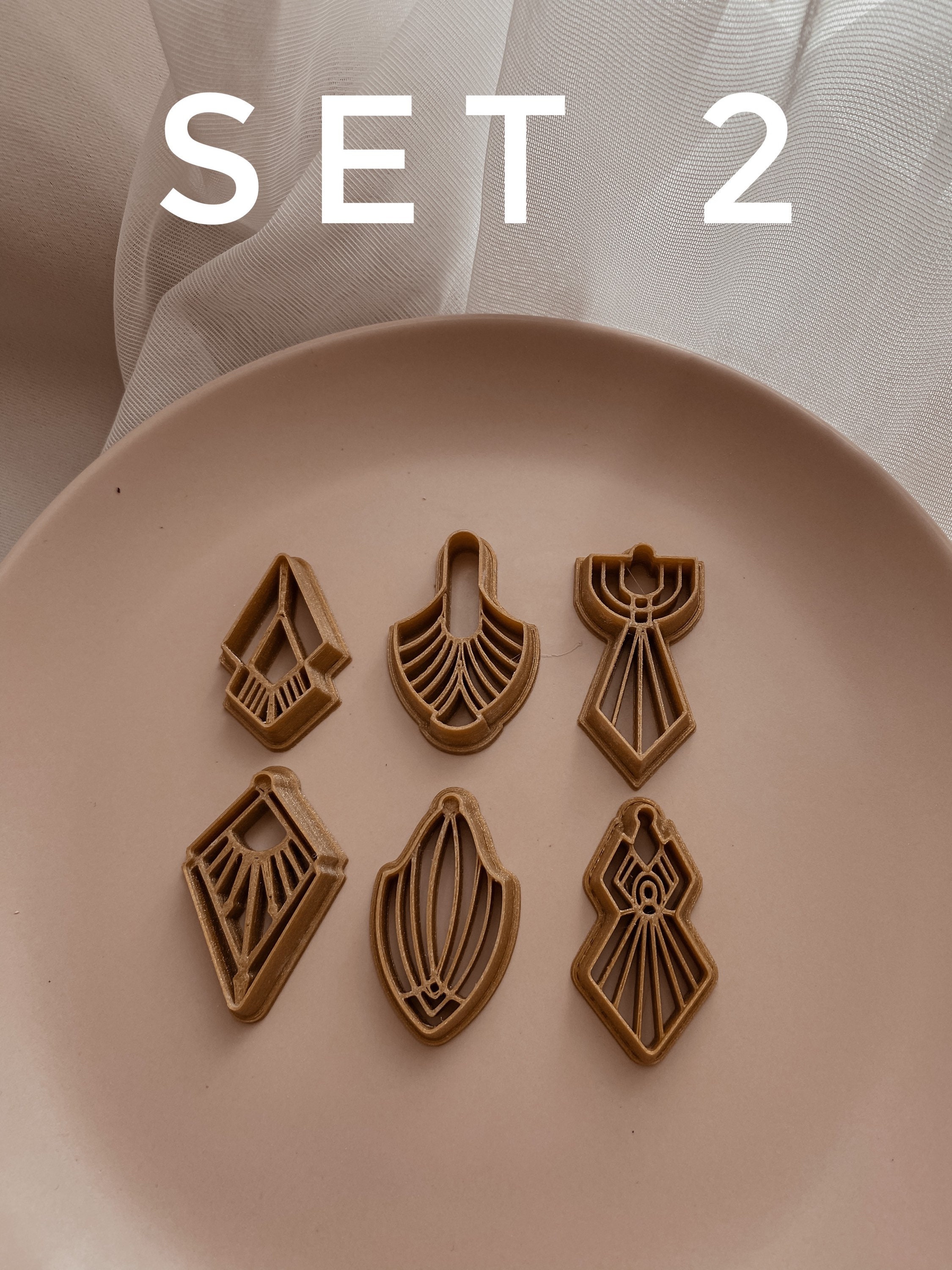 Polymer clay cutters set Embossing cutters Art deco Etsy