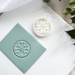 Polymer clay shape cutter • Christmas clay cutter  • Clay tool • Clay mould • Snowflake cutter • Embossed snowflake cutter