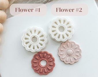 Polymer clay flower shape cutter Embossed cutter Flower cutter Polymer clay shape cutter for polymer clay earrings Clay tool Clay mould