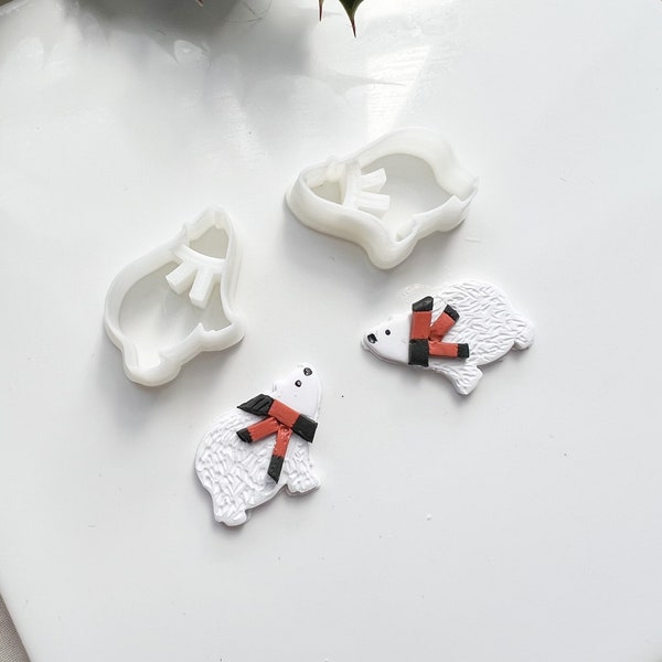 Polymer clay cutter cutter Polymer clay shape cutter • Christmas clay cutter  • Clay tool • Clay mould • Polar bear mirrored cutters