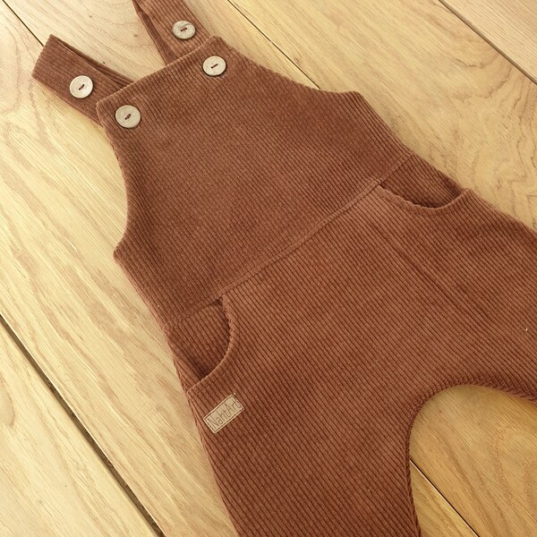 Corduroy dungarees corduroy trousers with pockets baby children