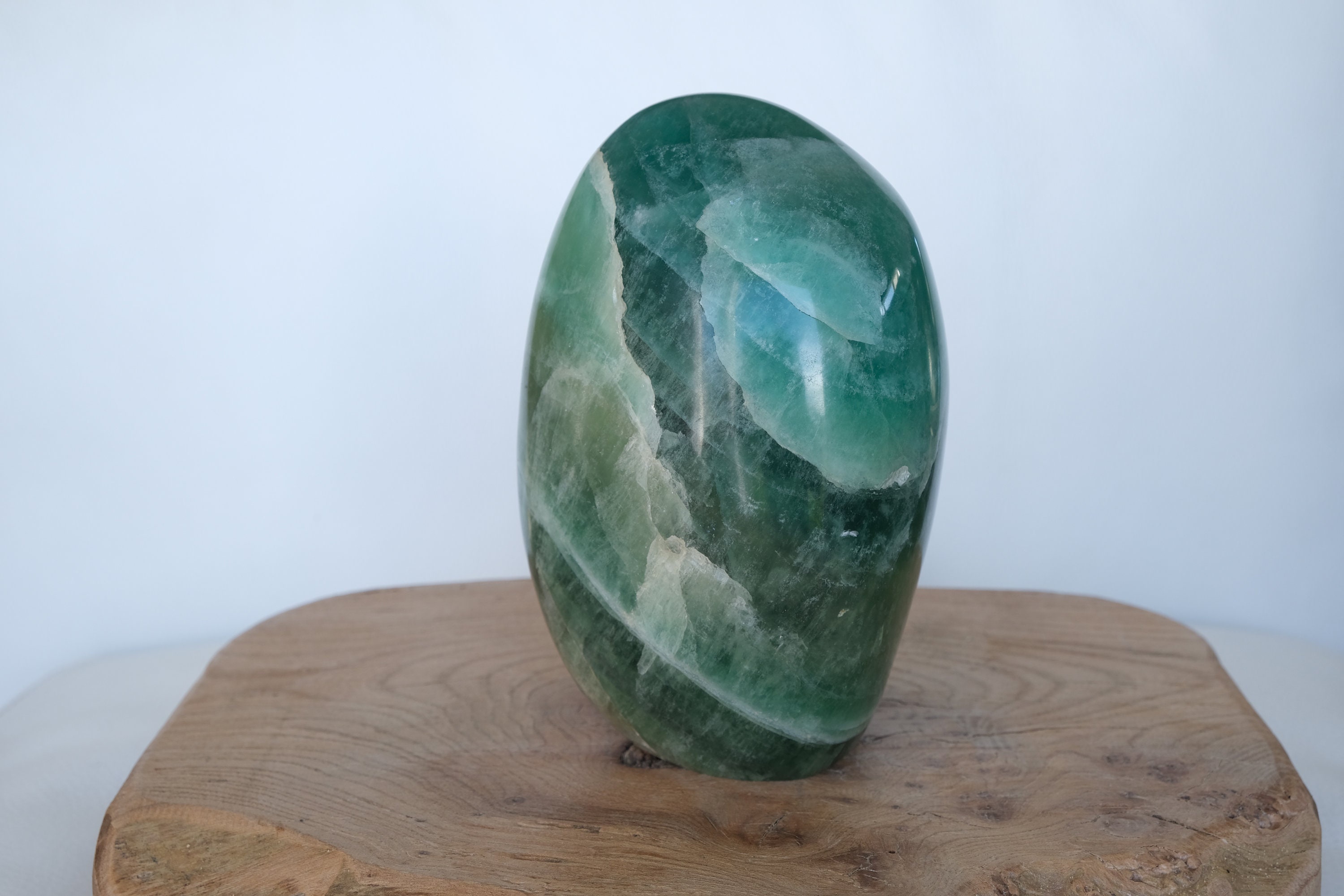 Fluorite Verte Polie Pierre Naturelle Poids 2.674 Kg