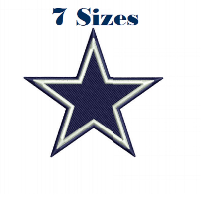 Dallas Cowboys NFL Logo Digital Embroidery Design File 7 Sizes Etsy