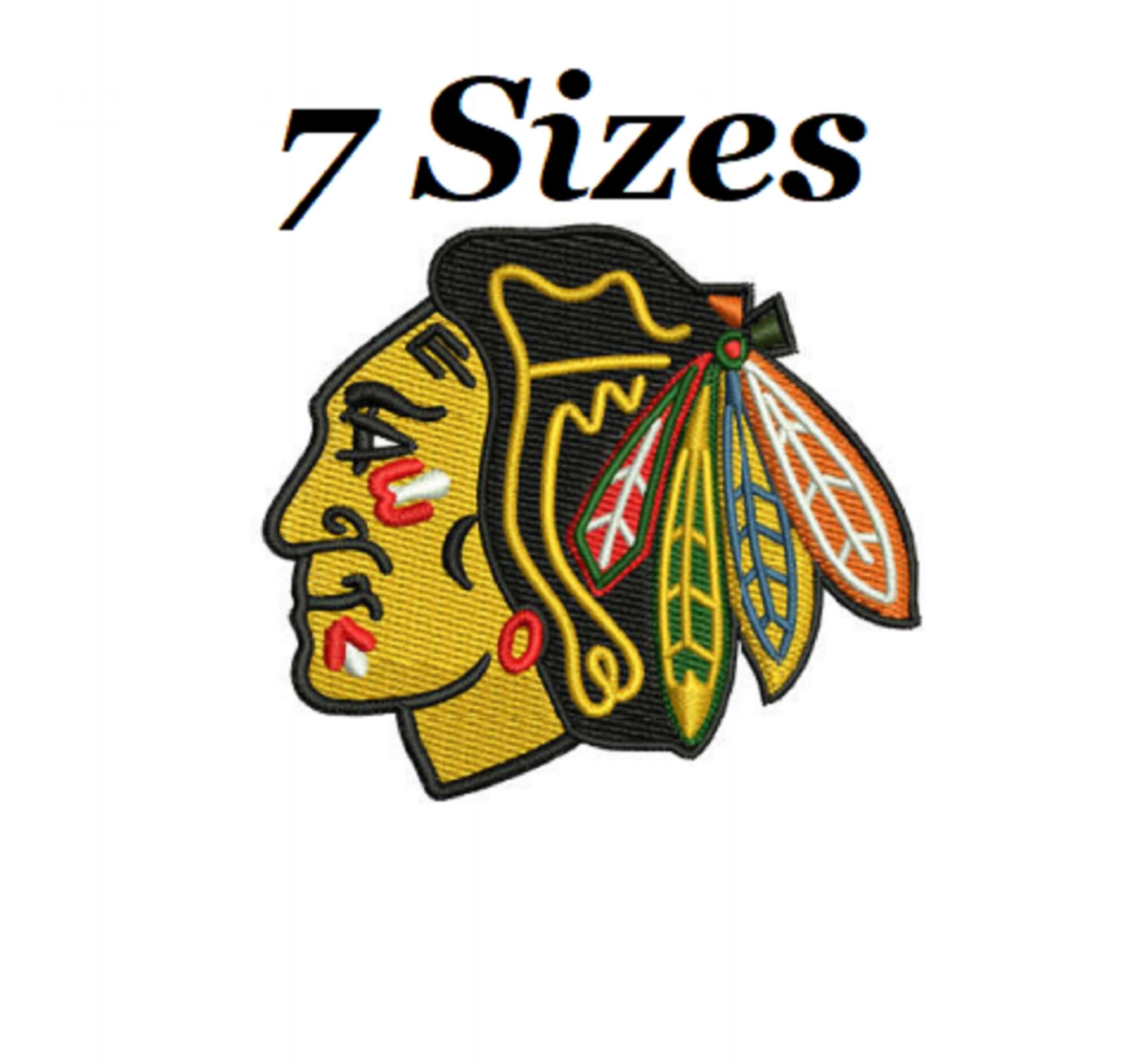 Chicago Blackhawks NHL Logo Digital Embroidery Design File 7 Etsy