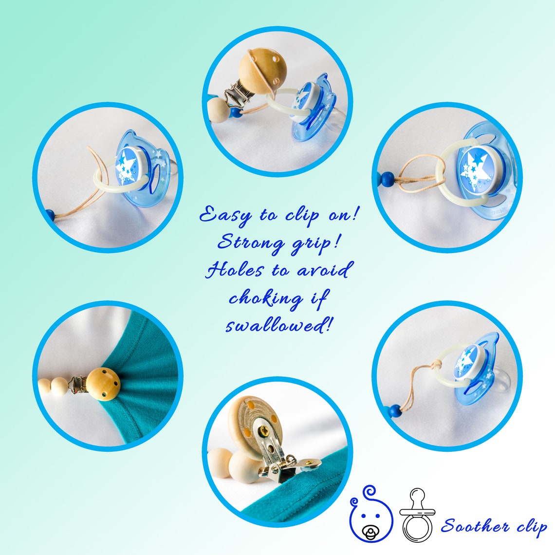Personalised Silicone Baby Dummy Clips Soother Holder Pacifier Etsy