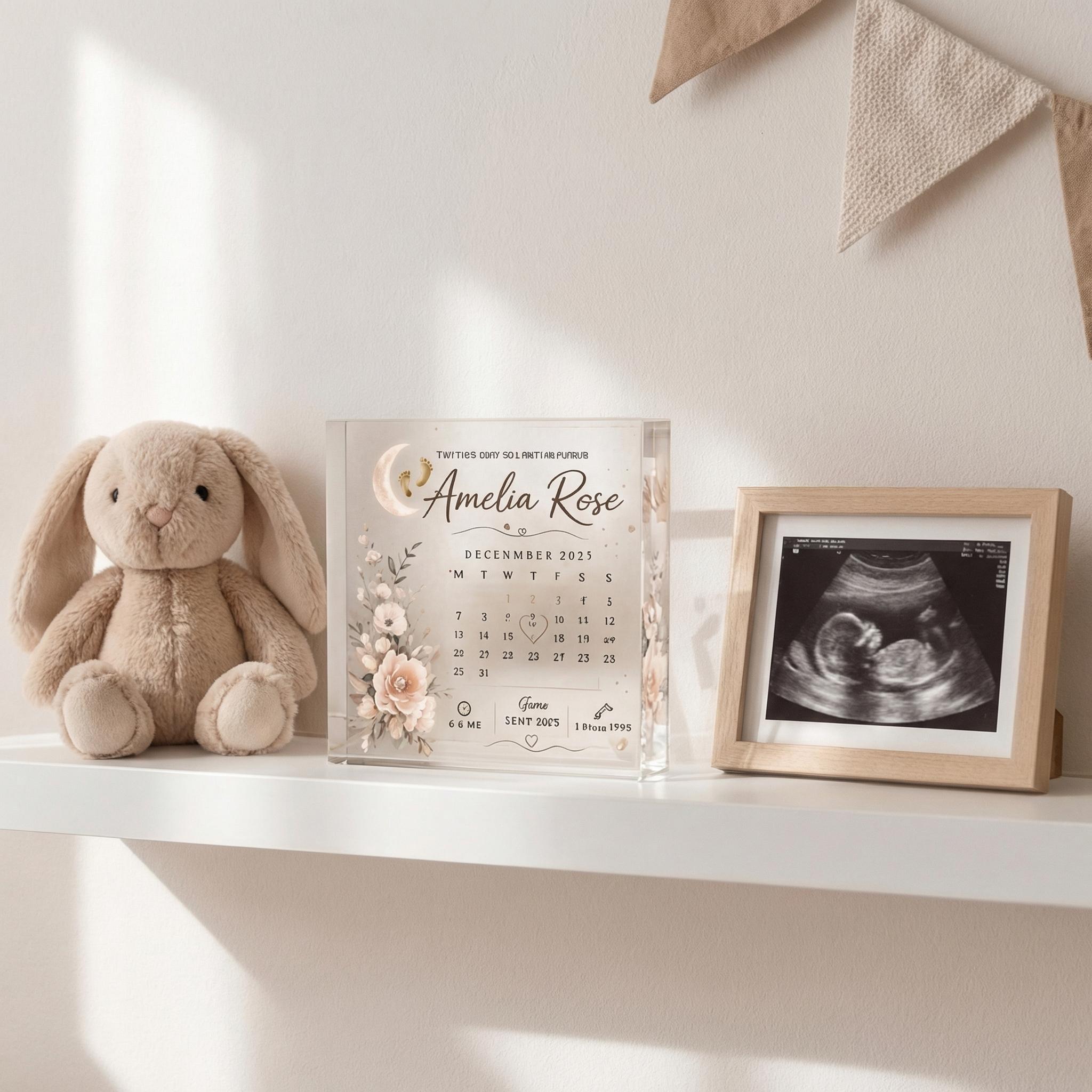 Personalised Baby Girl Birth Plaque Acrylic Newborn Gift Name Date ...