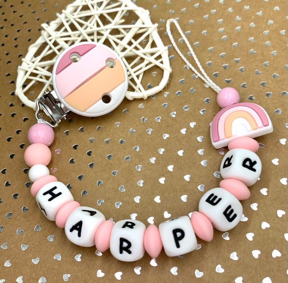 Personalised Silicone Baby Dummy Clip Pacifier Chain Soother Etsy