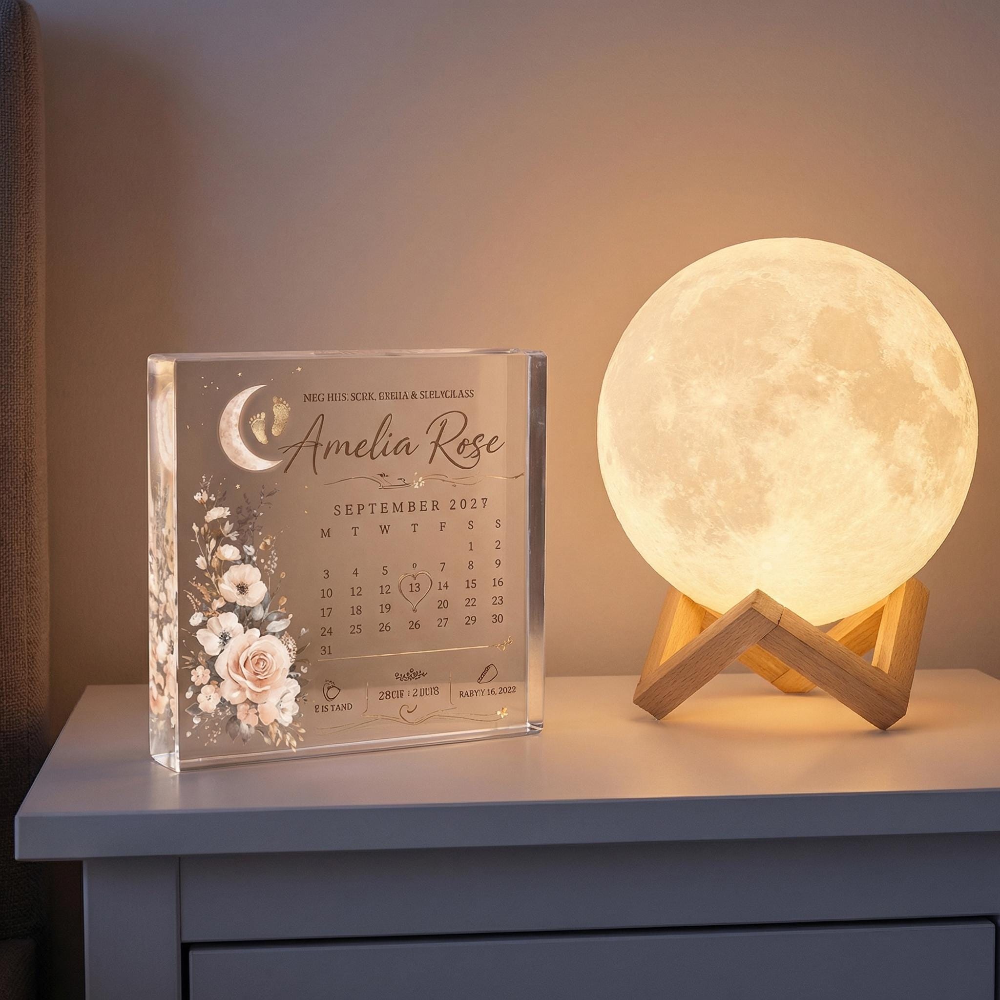 Personalised Baby Girl Birth Plaque Acrylic Newborn Gift Name Date ...