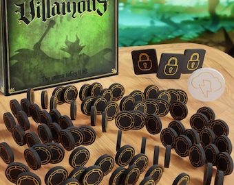Set de mejora de villanos de Disney (84 piezas): 80 fichas de poder, 3 fichas de bloqueo y 1 ficha de destino.