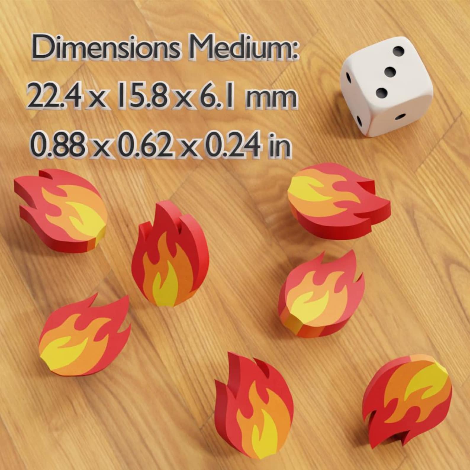 Mini Translucent Fire Token Fire Tokens, Board Game Piece - Etsy