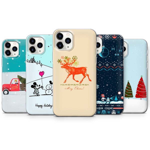 Christmas Phone Case Holiday Winter Print for for iPhone 13, 11 Pro, 12, XR, XS, X, 8, 7 Samsung S20, S21, A40, A71, A51, Huawei P30 Lite B4
