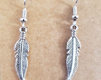 Sterling Silver Feather Earrings