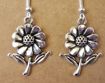 Sterling Silver Sunflower Earrings