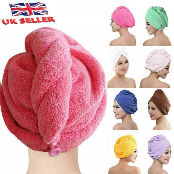 Nouveau Séchage rapide cheveux magiques turban serviette microfibre enveloppe cheveux serviette de bain chapeau chapeau