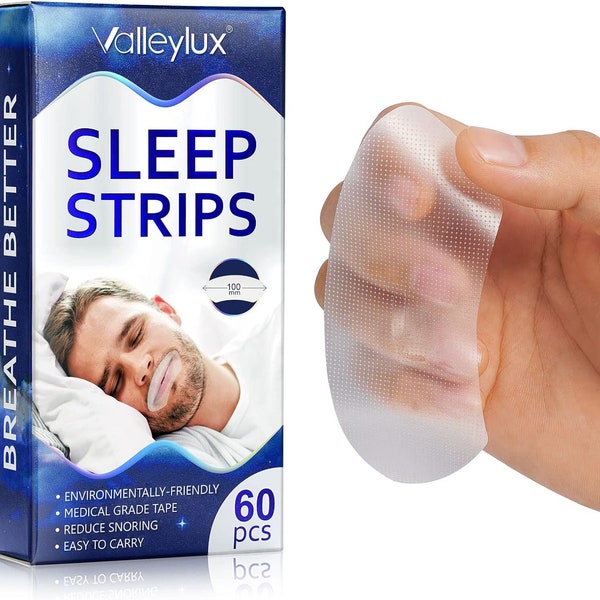 60pcs Valleylux Strips Gentle Mouth Tape Better Nose Breathing Instant Snoring Reliefs